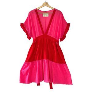 Pink and Red Mini Dress